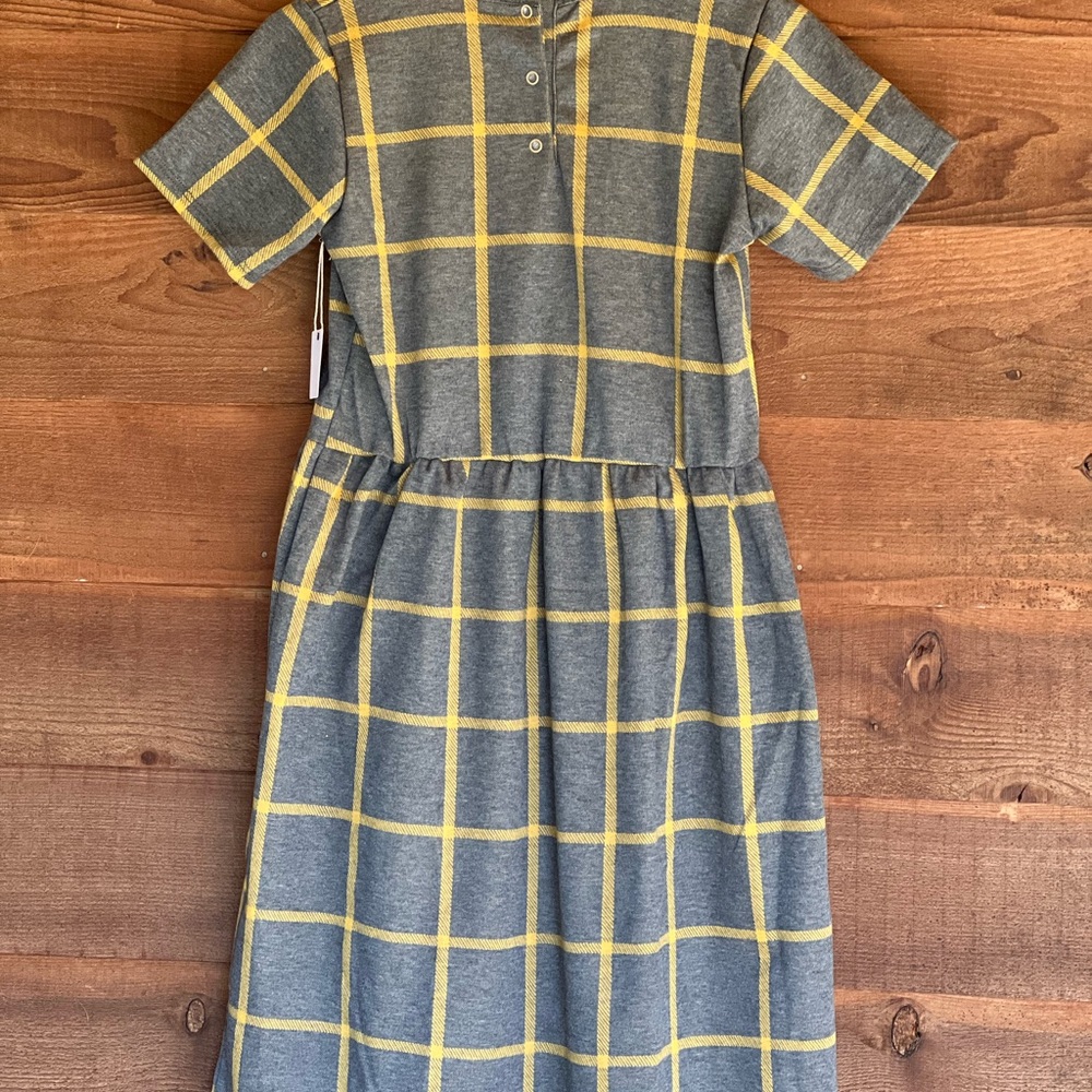 Wood Mouse Grey and Yellow Plaid dress